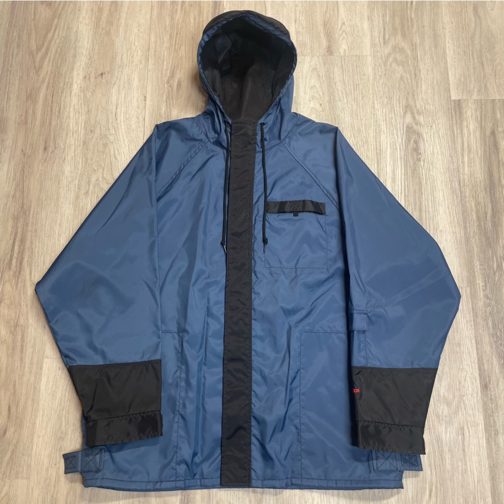Vintage 90’s adidas Men's Navy and Black Raincoat/windbreake lightweight jacket